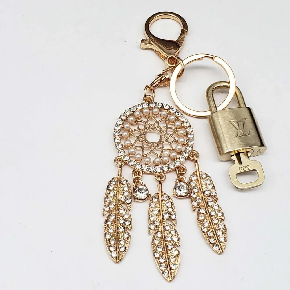 Authentic Louis Vuitton Lock & Key Gold ✨ Unbranded Keychain Bag Charm LV